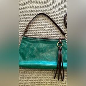 HOBO Green and Tan Darcy Bag with Distressed Leather